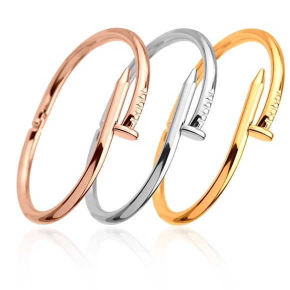 Jewelry - Nail Bracelet Cuff Rose Gold Boutique Brand NWT
